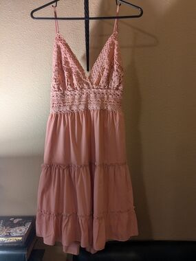 ECOWISH Pink Satin-Lined Dress Size Medium. NWT